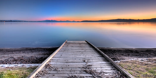 Boat Ramp Sunset . Taupo, New Zealand