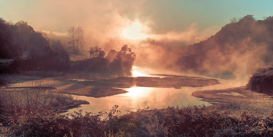 Morning Mist . Taupo, New Zealand